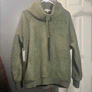 Martha Stewart Sage Green Plush Hoodie